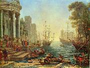 Claude Lorrain Seaport with the Embarkation of Saint Ursula oil painting artist